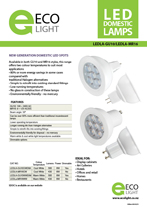 LEDLA-GU10 MR16 Specsheet Cover LEDLA-GU10 MR16 Specsheet Cover